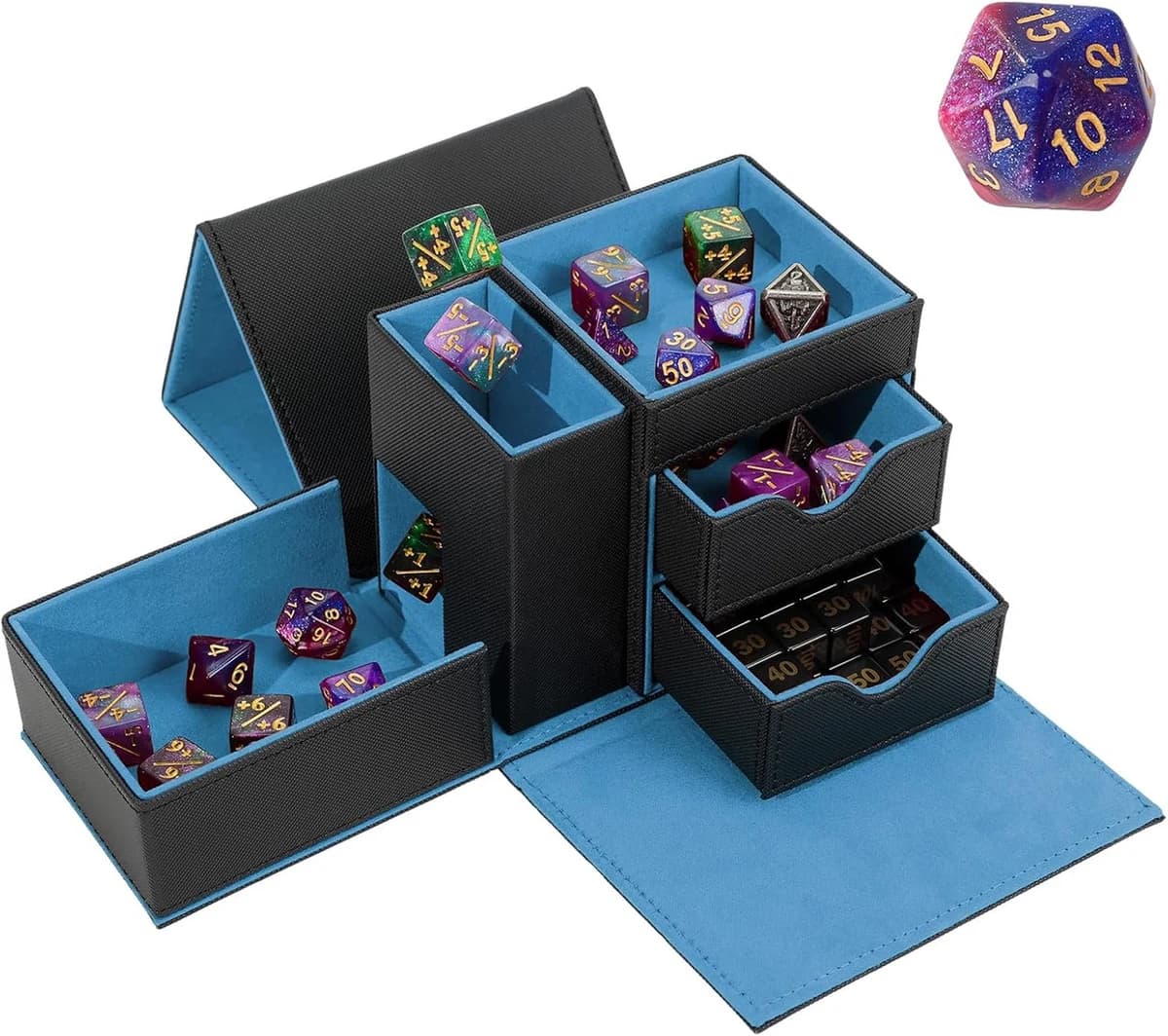 3 in 1 Dice Container with Tray, Tower, and Storage